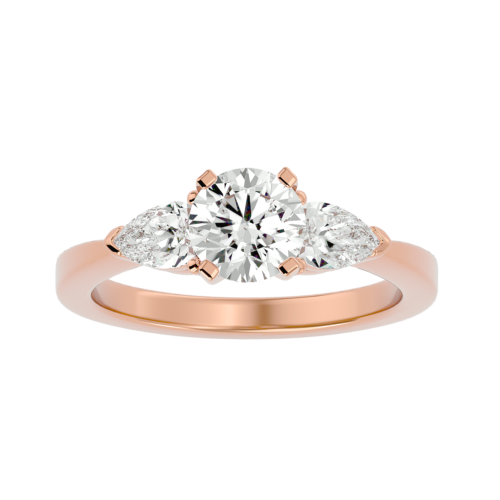 Trinity diamond solitaire ring - Rose Gold