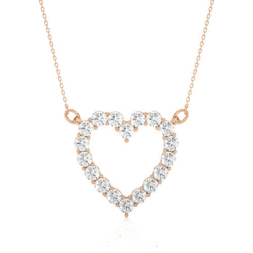 Amore diamond pendant with chain - Rose Gold
