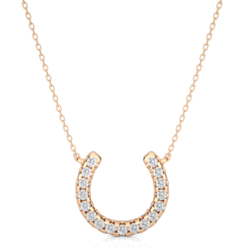 Eva diamond pendant with chain - Rose Gold