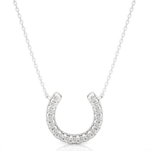Eva diamond pendant with chain - White Gold
