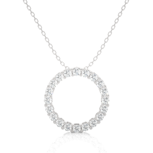 Lunar eternity diamond pendant with chain - White Gold