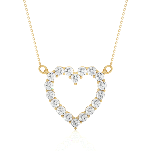 Amore diamond pendant with chain - Yellow Gold