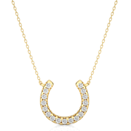 Eva diamond pendant with chain - Yellow Gold