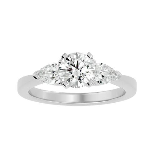 Trinity diamond solitaire ring - White Gold