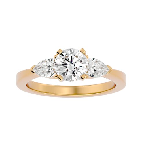 Trinity diamond solitaire ring - Yellow Gold