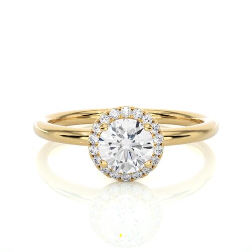 Classic solitaire diamond ring   - Yellow Gold