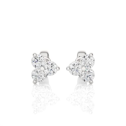 Blossom diamond earrings  - White Gold