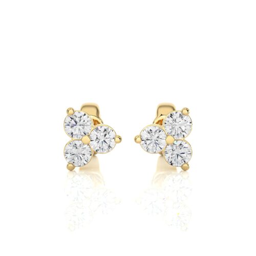 Blossom diamond earrings- Yellow Gold