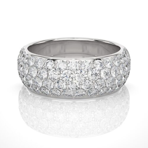 Minimal pave diamond band ring  - White Gold