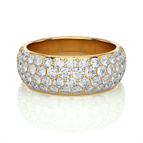 Minimal pave diamond band ring  - Yellow Gold