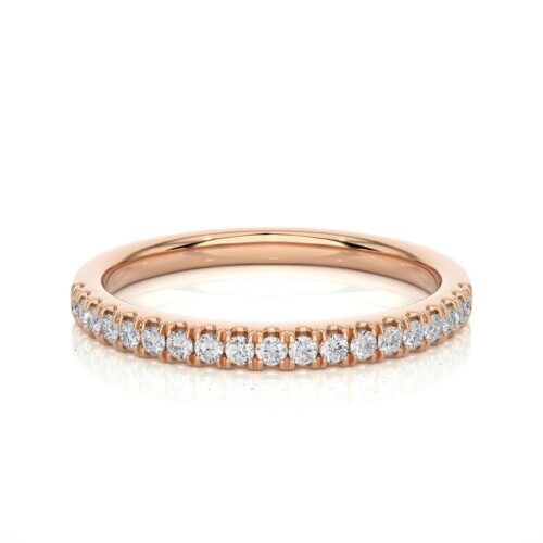 Single row minimal dfiamond band ring  - Rose Gold