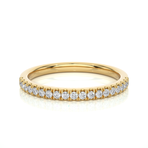 Single row minimal dfiamond band ring  - Yellow Gold