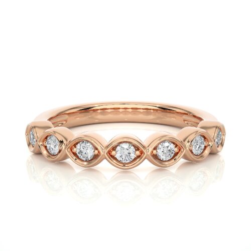 Marquise style diamond band ring - Rose Gold