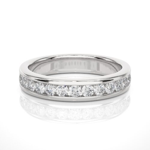 Channel diamond band ring - White Gold