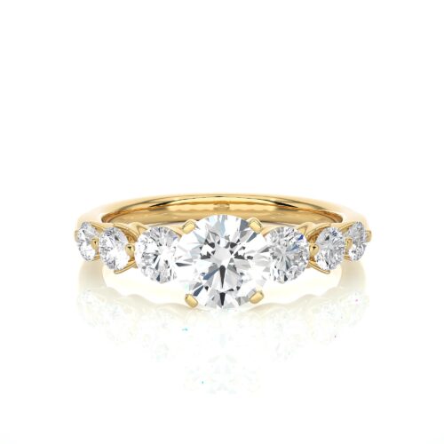 Blissful matrimony diamond solitaire ring  - Yellow Gold