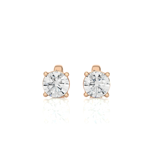 Single solitaire earrings – Rose Gold