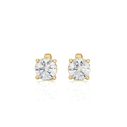 Single solitaire earrings – Yellow Gold